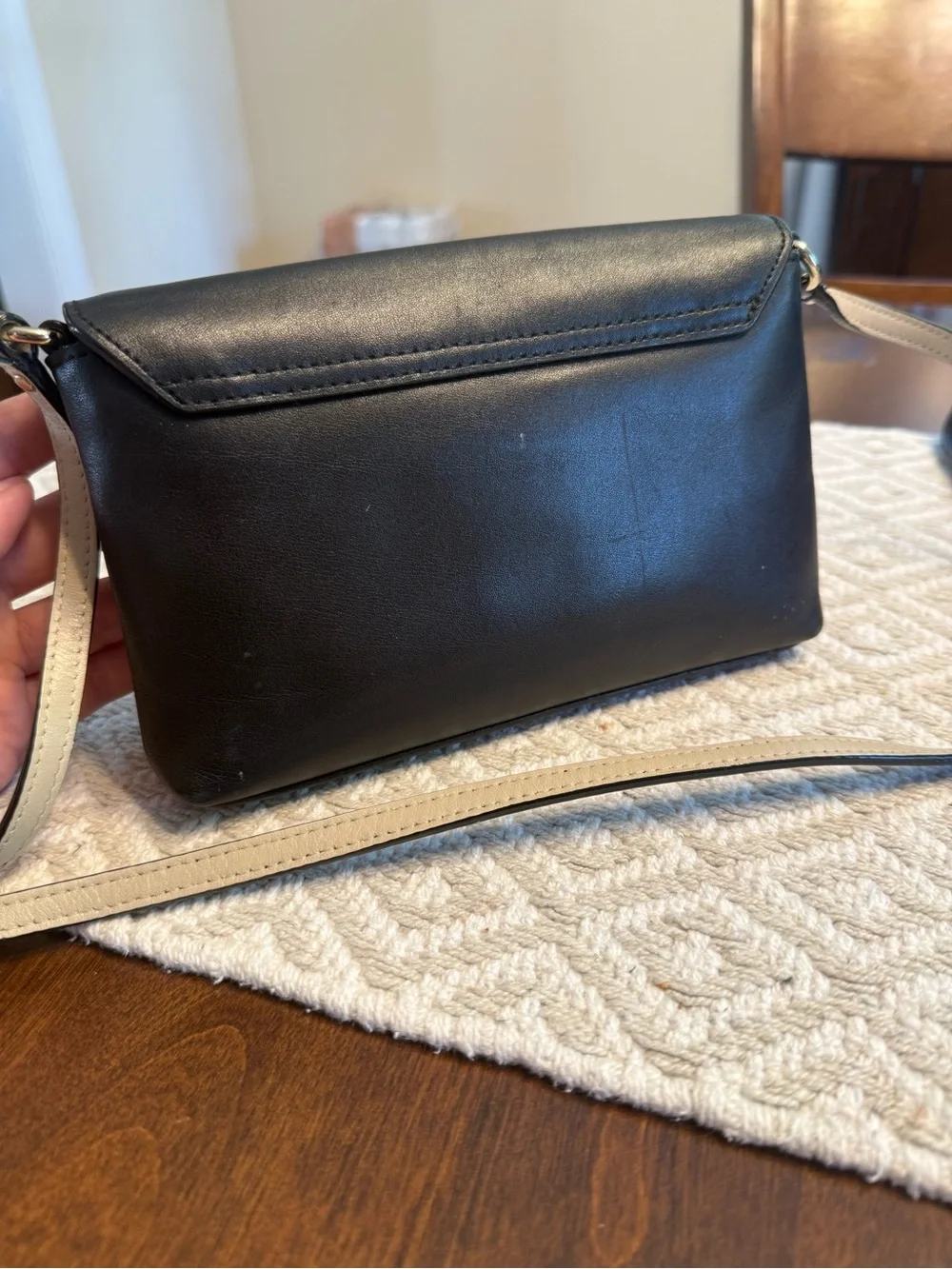 Kate Spade Sally Black Leather Crossbody Bag with Gold Accent